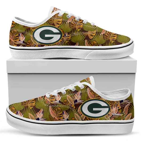 Men's Green Bay Packers Vans Low Top Sneakers 001