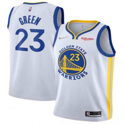 Men's Golden State Warriors #23 Draymond Green White Association Edition 75th Anniversary Swingman Stitched Jersey