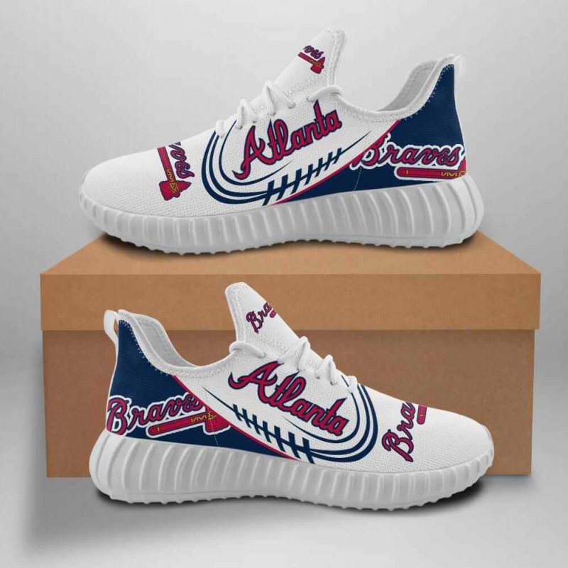 Men's Atlanta Braves Mesh Knit Sneakers/Shoes 007