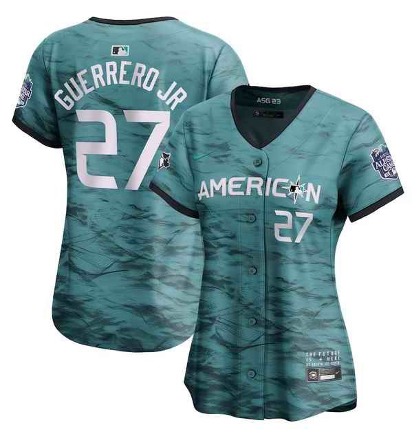 Women's Toronto Blue Jays #27 Vladimir Guerrero Jr. Teal 2023 All-star Stitched Baseball Jersey(Run Small)