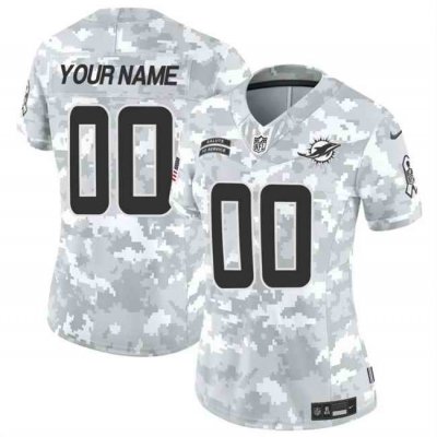 Women's Miami Dolphins Active Player Custom 2024 F.U.S.E Arctic Camo Salute to Service Limited Stitched Football Jersey(Run Small)