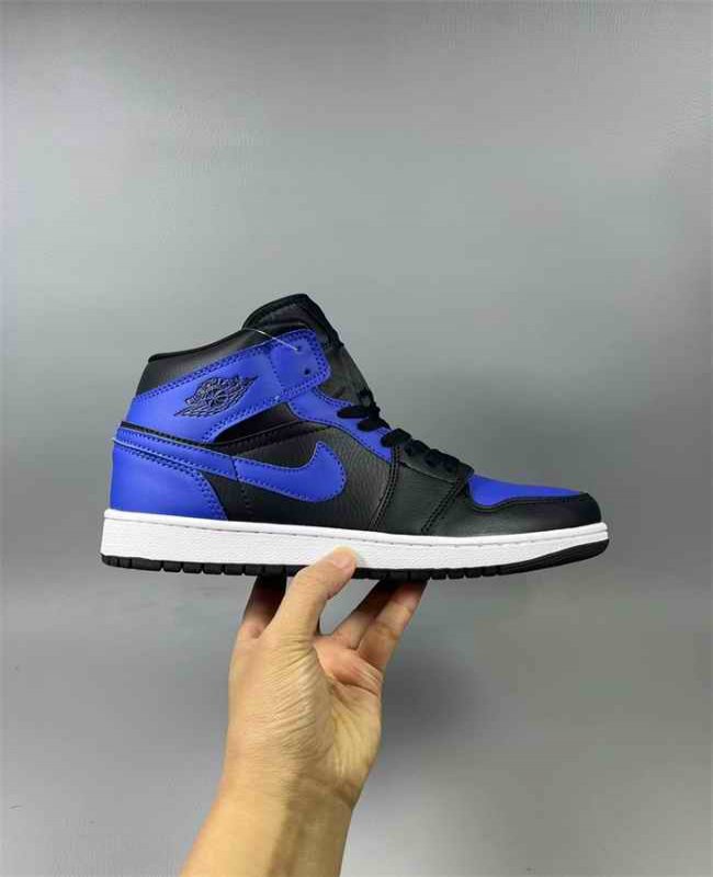 Women's Running Weapon Air Jordan 1 Blue/Black Shoes 0446