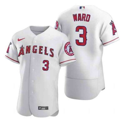 Men's Los Angeles Angels #3 Waylor Ward White Flex Base Stitched Jersey