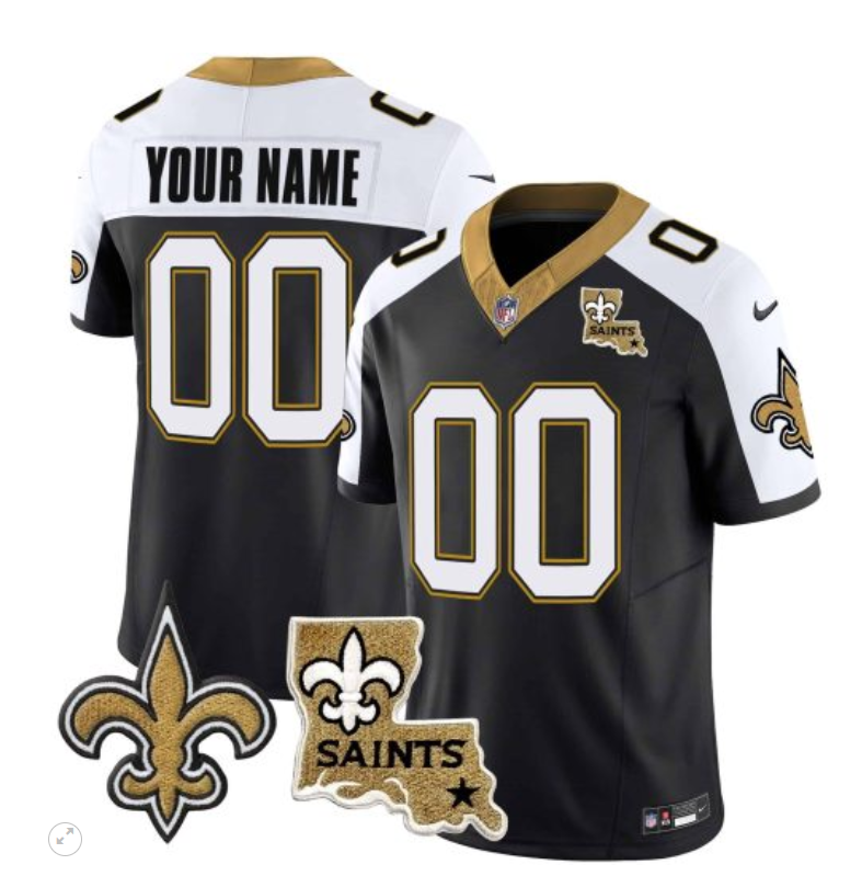 Men's New Orleans Saints Customized Black F.U.S.E. 1987 With Saints Team Logo Patch Vapor Stitched Jersey