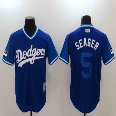 Men's Los Angeles Dodgers #5 Corey Seager Seager Majestic Royal Players Weekend Authentic Stitched MLB Jersey