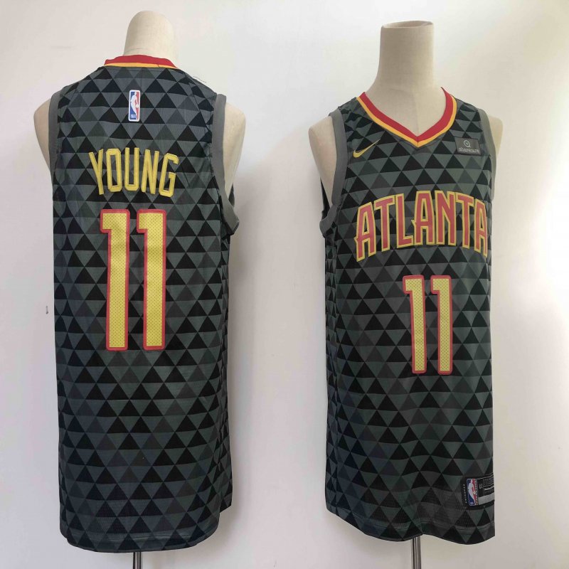 Hawks #11 Trae Young Black NBA Swingman Icon Edition Jersey