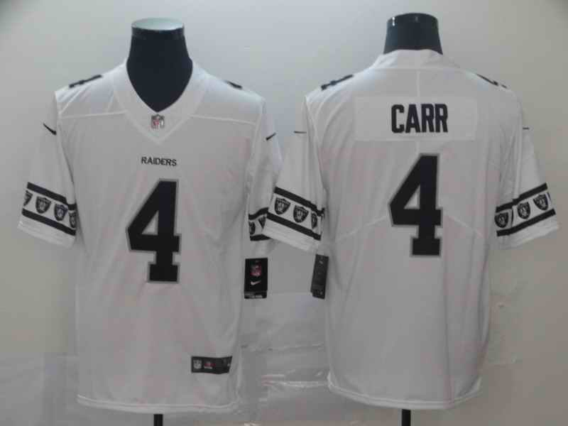 Men's Oakland Raiders #4 Derek Carr White 2019 Team Logo Cool Edition Stitched NFL Jersey