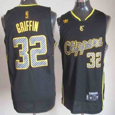 Clippers #32 Blake Griffin Black Electricity Fashion Stitched NBA Jersey