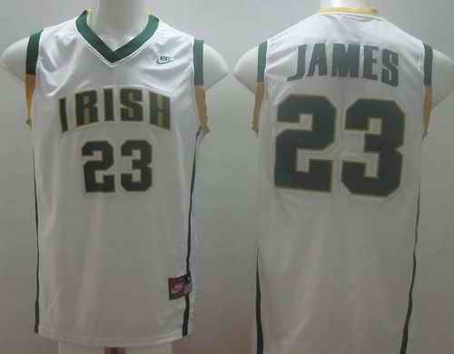 Fighting Irish #23 Lebron James White Basketball Stitched NCAA Jersey