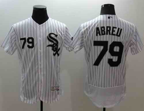 White Sox #79 Jose Abreu White(Black Strip) Flexbase Authentic Collection Stitched MLB Jersey