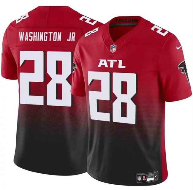 Men's Atlanta Falcons #28 Carlos Washington Jr Red/Black 2024 F.U.S.E Vapor Untouchable Limited Stitched Football Jersey