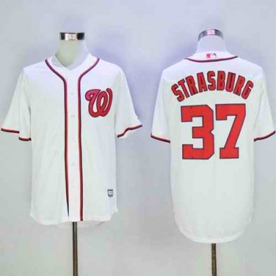 Nationals #37 Stephen Strasburg White New Cool Base Stitched MLB Jersey