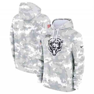 Youth Chicago Bears 2024 White/Gray Salute To Service Pullover Hoodie