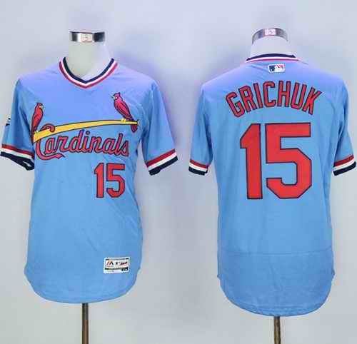 Cardinals #15 Randal Grichuk Light Blue Flexbase Authentic Collection Cooperstown Stitched MLB Jersey