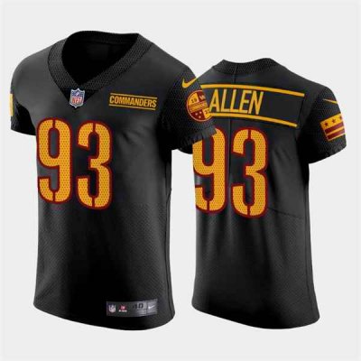 Men's Washington Commanders #93 Jonathan Allen Black Elite Stitched Jersey