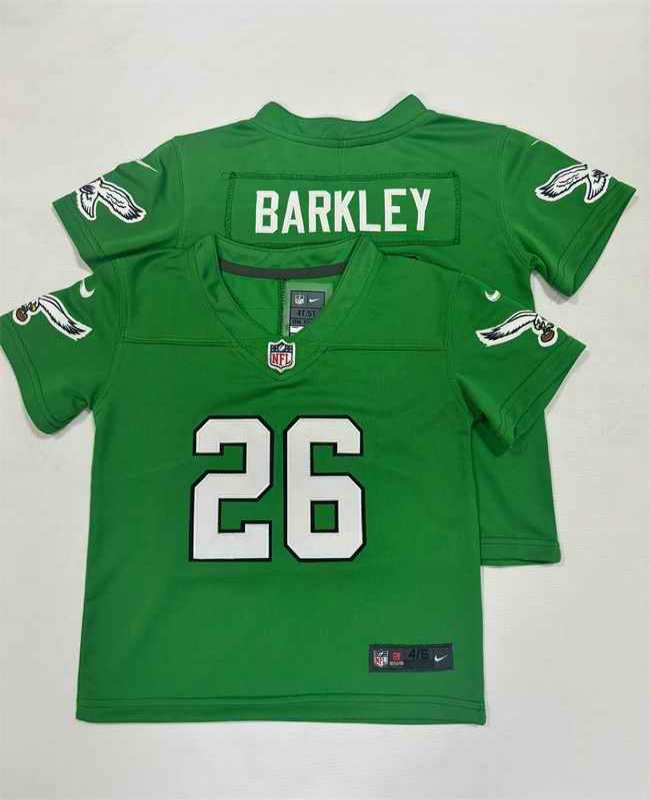 Toddlers Philadelphia Eagles #26 Saquon Barkley Green Vapor Throwback Stitched Football Jersey