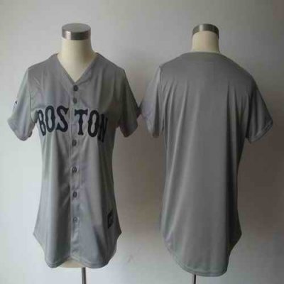 Red Sox Blank Grey Women's Fashion Stitched MLB Jersey