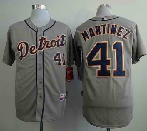 Tigers #41 Victor Martinez Grey Cool Base Stitched MLB Jersey