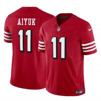 Men's San Francisco 49ers #11 Brandon Aiyuk Red 2023 F.U.S.E. Vapor Limited Throwback Stitched Football Jersey