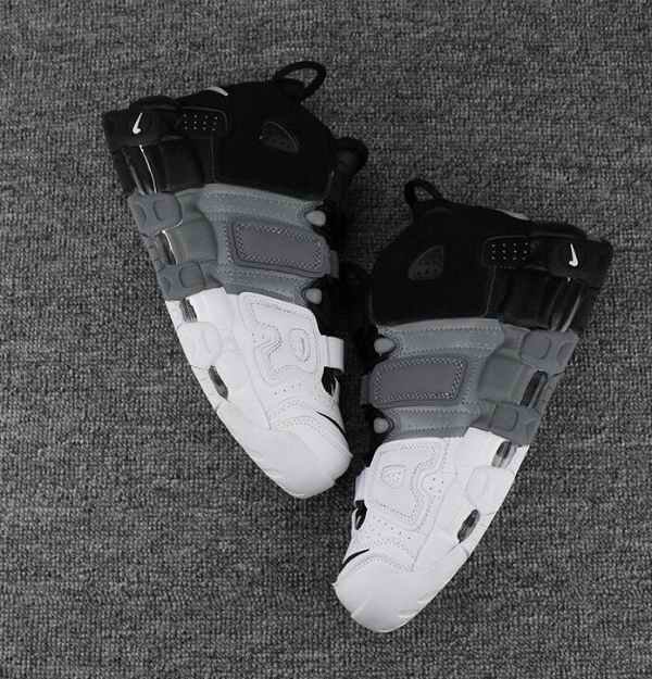 Men's Air Uptempo Camo Black&White&Grey Shoes 003