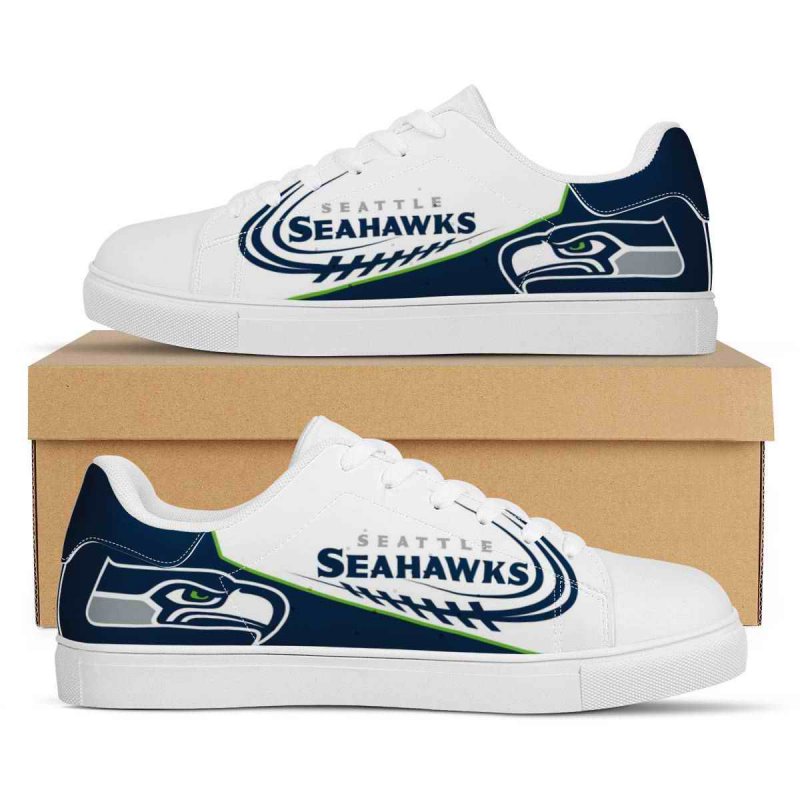 Women's Seattle Seahawks Low Top Leather Sneakers 001