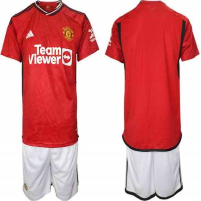 Men's Manchester United Custom 2023/24 Red Home Soccer Jersey Suit