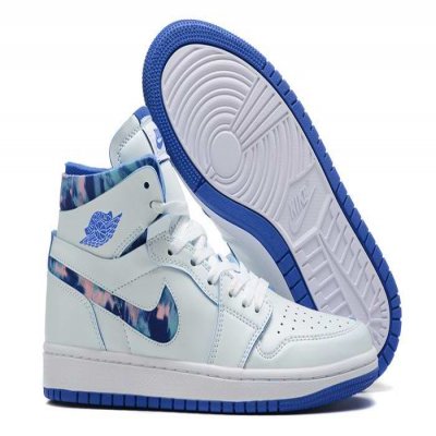 Women's Running Weapon Air Jordan 1 Blue/White Shoes 0230