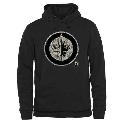 Men's Winnipeg Jets Black Rink Warrior Pullover Hoodie