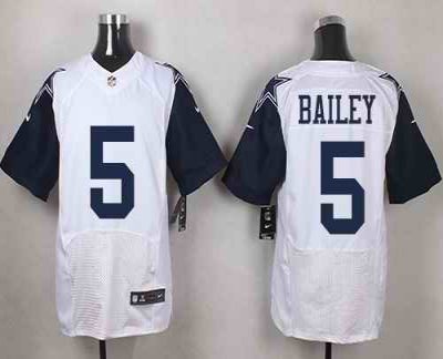 Nike Cowboys #5 Dan Bailey White Men's Stitched NFL Elite Rush Jersey