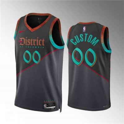 Men's Washington Wizards Active Player Custom Black 2023/24 City Edition Stitched Basketball Jersey