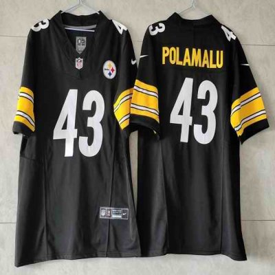 Men's Pittsburgh Steelers #43 Troy Polamalu Black 2023 F.U.S.E. Vapor Untouchable Limited Jersey