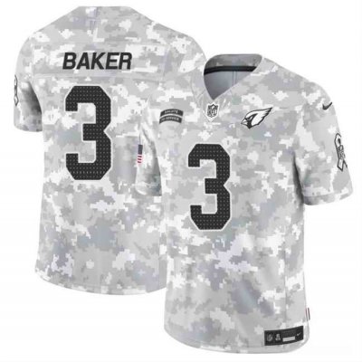 Men's Arizona Cardinals #3 Budda Baker 2024 F.U.S.E Arctic Camo Salute to Service Limited Stitched Football Jersey