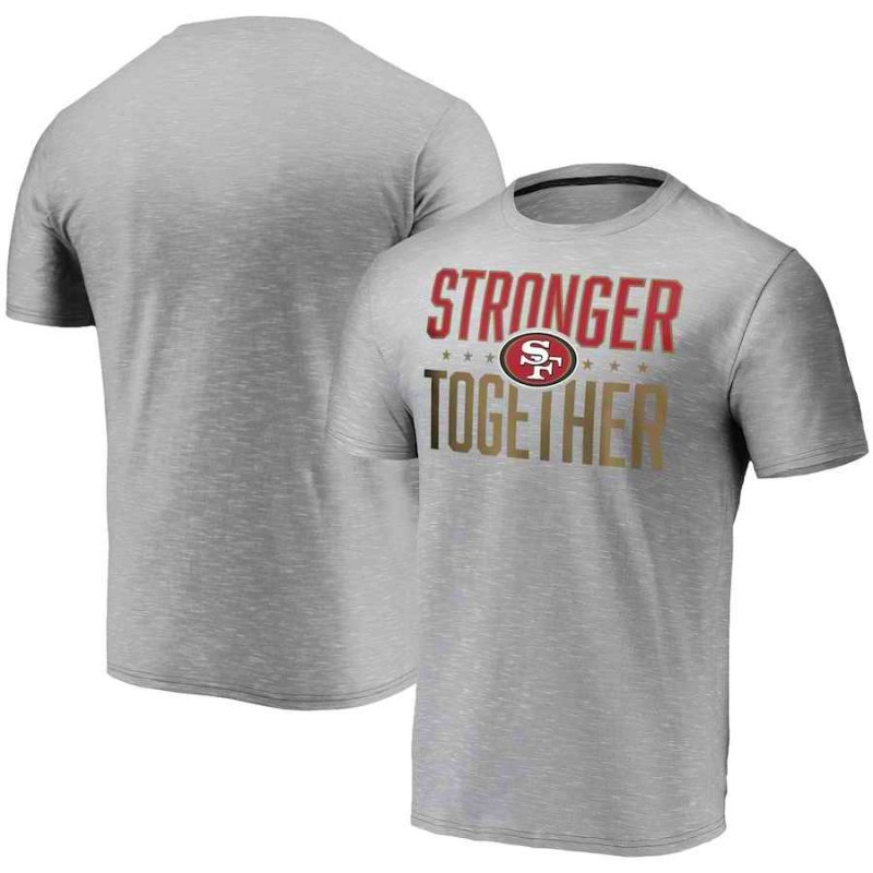 Men's San Francisco 49ers Grey Charcoal Stronger Together T-Shirt