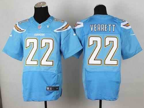 Nike Chargers #22 Jason Verrett Electric Blue Alternate Men's Stitched NFL New Elite Jersey