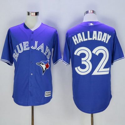 Blue Jays #32 Roy Halladay Blue New Cool Base Stitched MLB Jersey