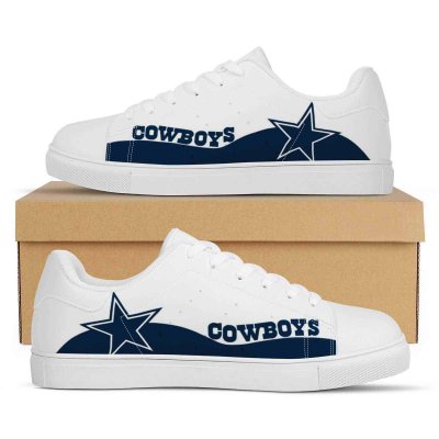 Women's Dallas Cowboys Low Top Leather Sneakers 001