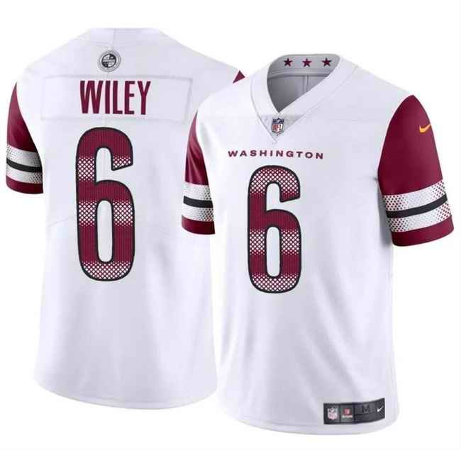 Men's Washington Commanders #6 Michael Wiley White 2024 Vapor Limited Stitched Football Jersey