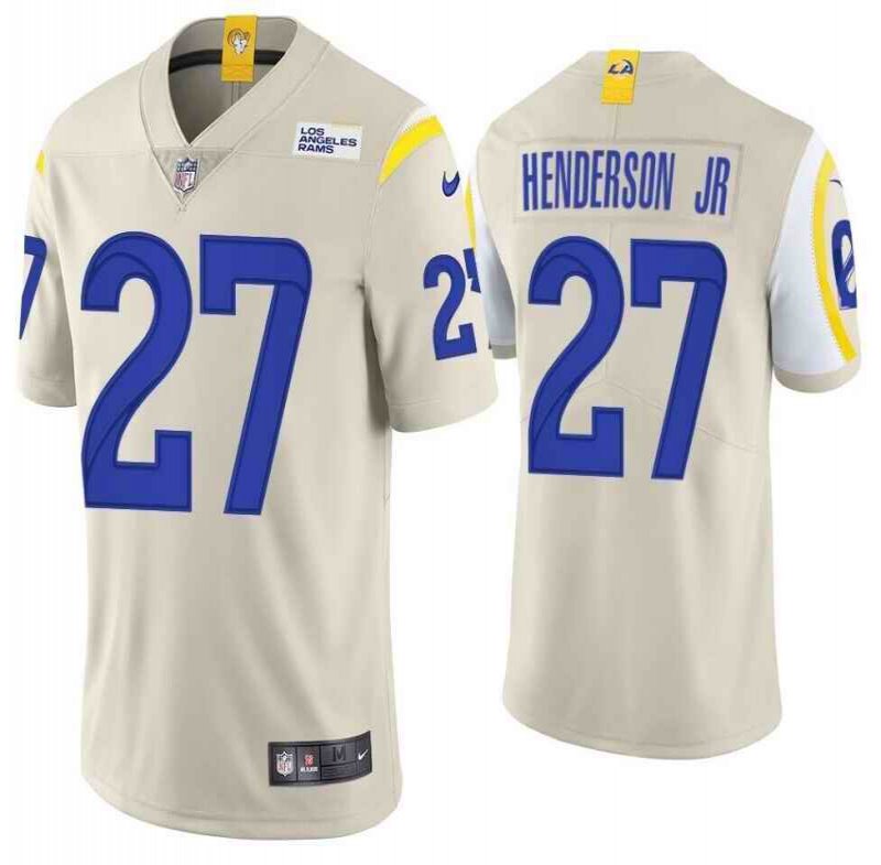 Men's Los Angeles Rams #27 Darrell Henderson Jr. Cream Vapor Untouchable Stitched Football Jersey