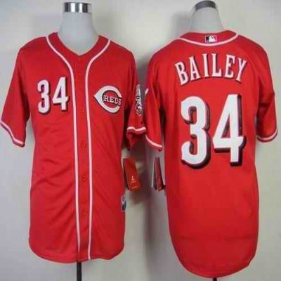 Reds #34 Homer Bailey Red Cool Base Stitched MLB Jersey