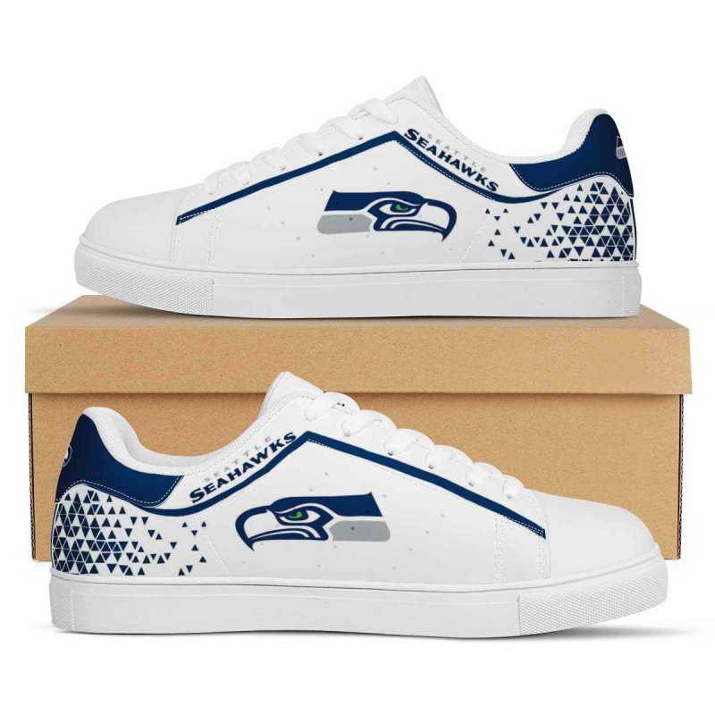 Women's Seattle Seahawks Low Top Leather Sneakers 003