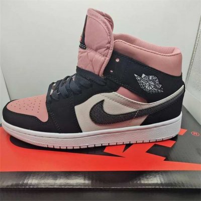 Men's Running Weapon Air Jordan 1 Pink/Black Shoes 328