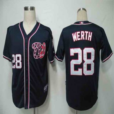 Nationals #28 Jayson Werth Navy Blue Cool Base Stitched MLB Jersey