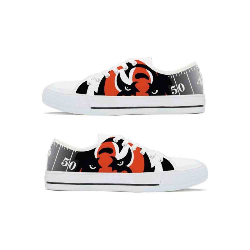 Women's Cincinnati Bengals Low Top Canvas Sneakers 002