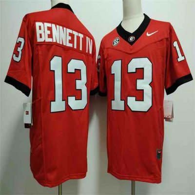 Georgia Bulldogs #13 Stetson Bennett IV Red Stitched Jersey