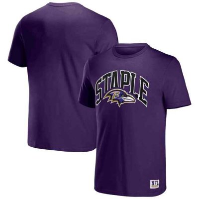 Men's Baltimore Ravens x Staple Purple Logo Lockup T-Shirt