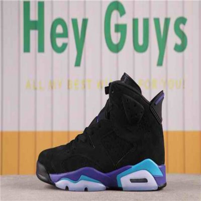 Men's Running Weapon Air Jordan 6 Black/Purple Shoes 063