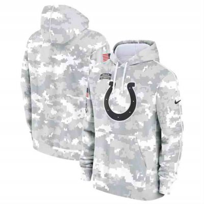 Youth Indianapolis Colts 2024 White/Gray Salute To Service Pullover Hoodie