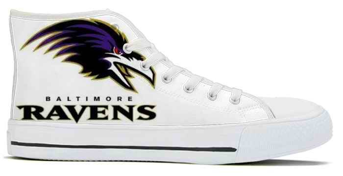 Men's Baltimore Ravens High Top Canvas Sneakers 006