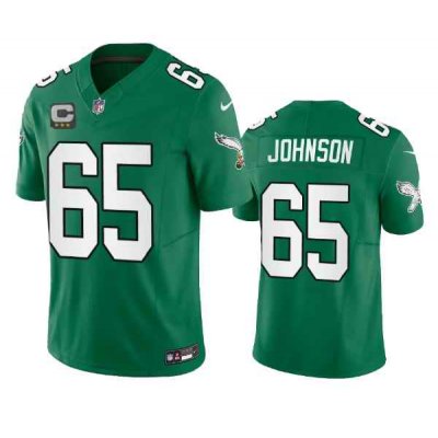 Men's Philadelphia Eagles #65 Lane Johnson Green 2023 F.U.S.E. With 3-starC Patch Vapor Untouchable Stitched Football Jersey