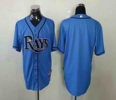 Rays Blank Light Blue Cool Base Stitched MLB Jersey